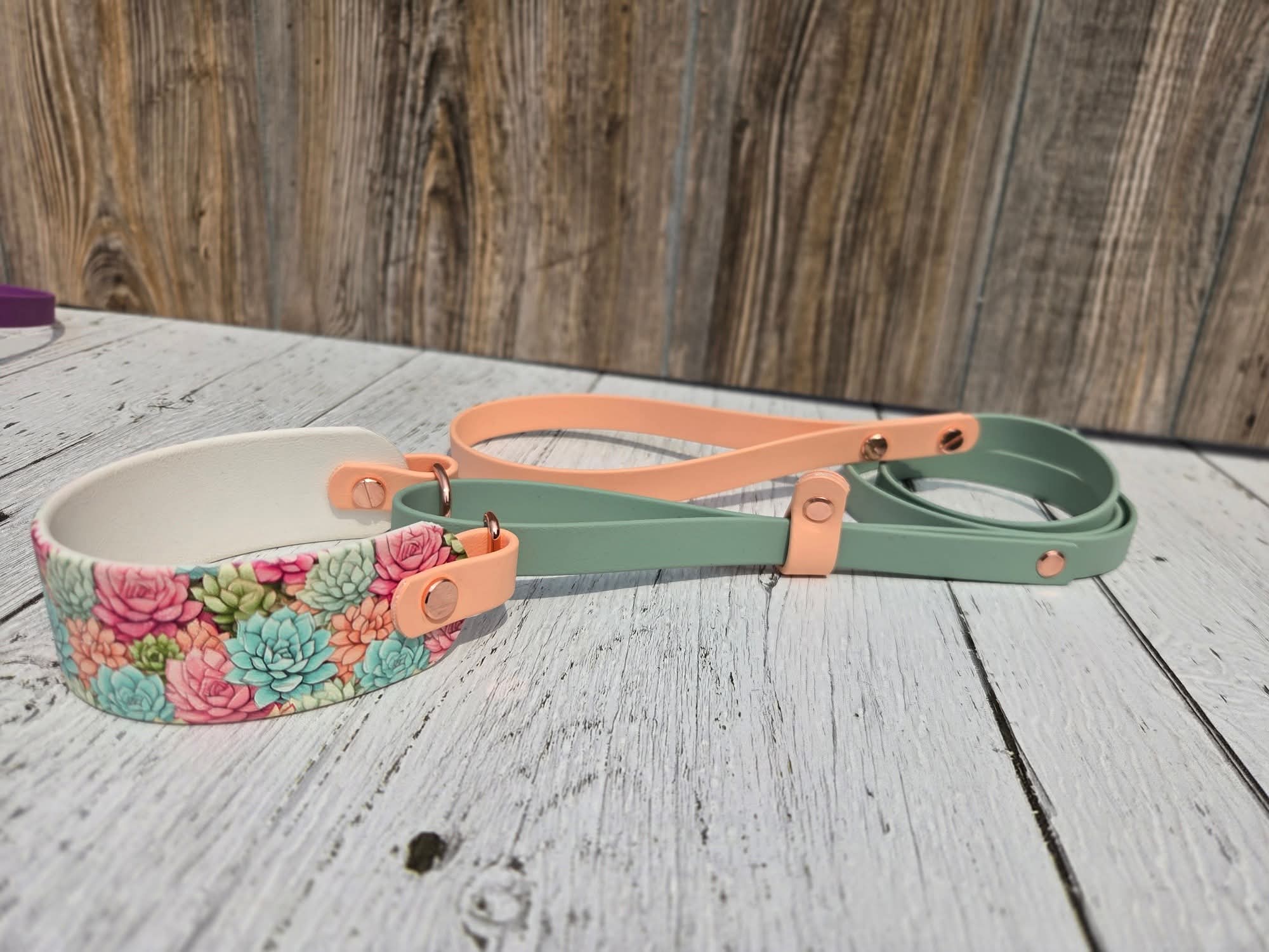 Dragon Scales, succulent, cactus & sage marble hf with 20 inch slip collar